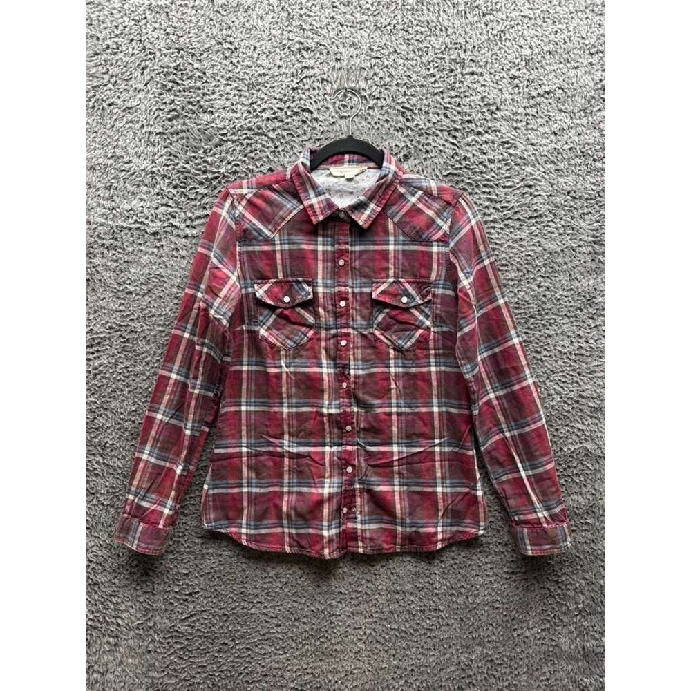 Lovestitch Blythe Plaid Button-Up Long Sleeve Shirt Multicolor Womens‎ Size S